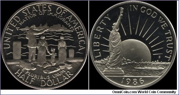 USA 50 Cents 1986-S Commemorative Proof