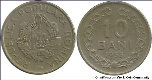 RomaniaPR 10 Bani 1955