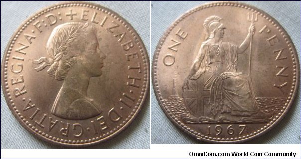 UNC 1967 penny