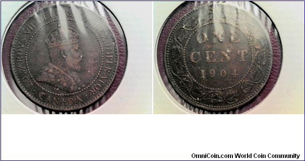 Edward VII 1906 large bronze cent VF