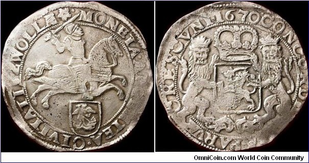 Republic of the United Netherlands, Overijssel (Zwolle), Ducaton / Silver rider (early type), 1670. Delmonte 1042, Verkade 169.1, van der Wiel 169.
