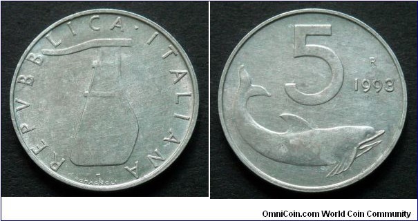Italy 5 lire.
1993