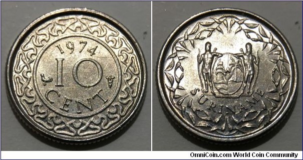 10 Cent (Kingdom of the Netherlands / Queen Juliana // Copper-Nickel) 