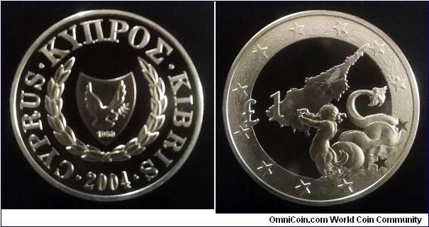 Cyprus 1 pound. 2004, Cyprus's Accession to the European Union. Mintage: 6.000 pcs.