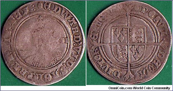 England N.D. (1551-53) 1 Shilling.

Tun mintmark.

King Edward VI (1547-53).