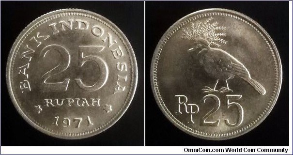Indonesia 25 rupiah. 1971 (III)