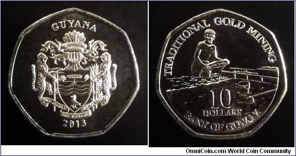 Guyana 10 dollars. 2013