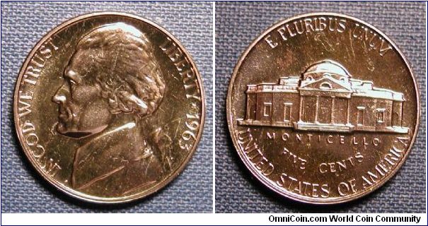 1963 Jefferson Nickel Proof