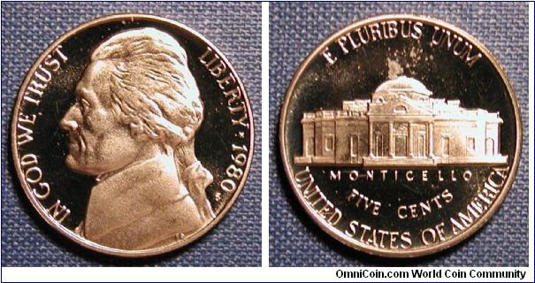 1980-S Jefferson Nickel Proof