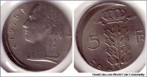 5 Francs 1975 Dutch Legends - Struck on 1 Franc planchet & Offcenter