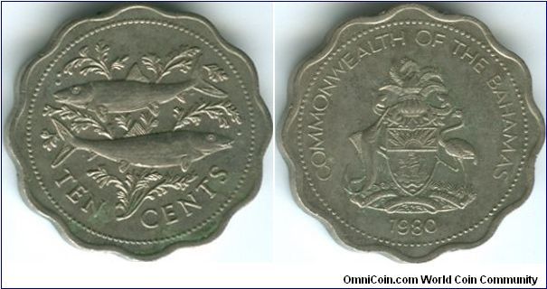 1980 Bahamas 10 cents