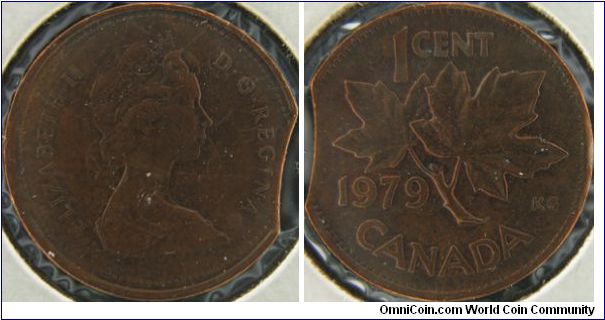 1979 Canadian 1 cent
Clipped Planchet