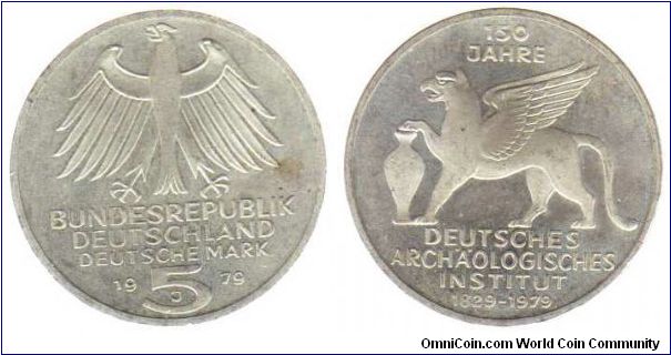 5 Deutsche Mark - 150 Years German Archaeology Institute