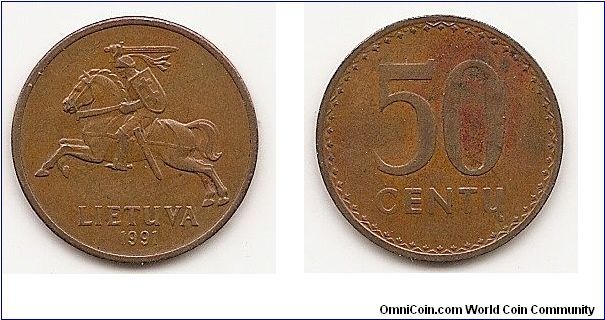 50 Centu
KM#90
2.7900 g., Bronze, 21.02 mm. Obv: National arms Rev: Value