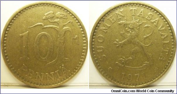 Finland 1971 10 pennia.