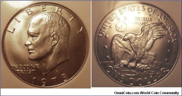 1973S Silver Eisenhower Dollar, NGC MS66, unattributed DDO#2 Purchased 11/14/07 ebay