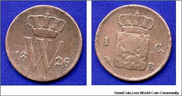 1 cent.
King William I (1815-1840).


Cu.