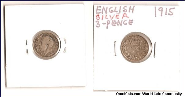 sterling silver George V T3 Pence
