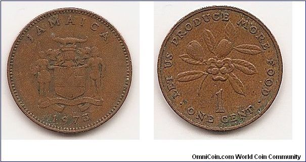 1 Cent 
KM#52
4.2000 g., Bronze Ruler: Elizabeth II Series: F.A.O. Obv: Arms
with supporters Rev: Ackee fruit above value