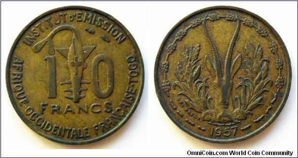 10 francs.
French West Africa
(and Togo)