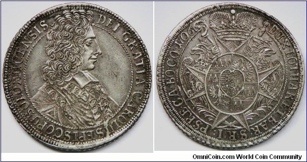 Olmütz, Karl III,  Taler. Good extremely fine.