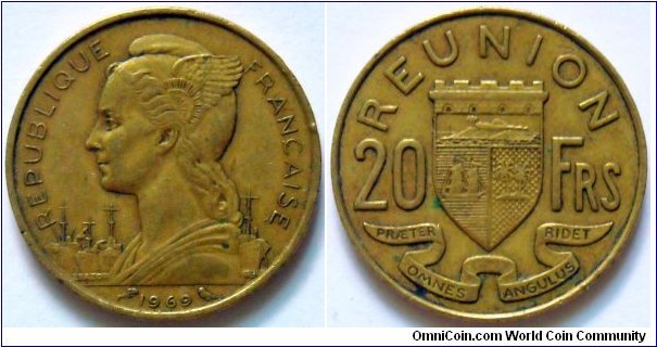 20 francs.
1969, Reunion