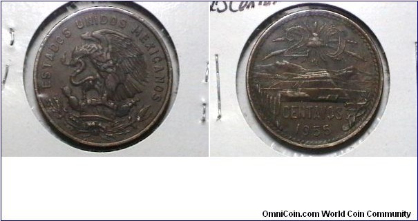 Mexico 1955-M 20 Centavos KM# 440 