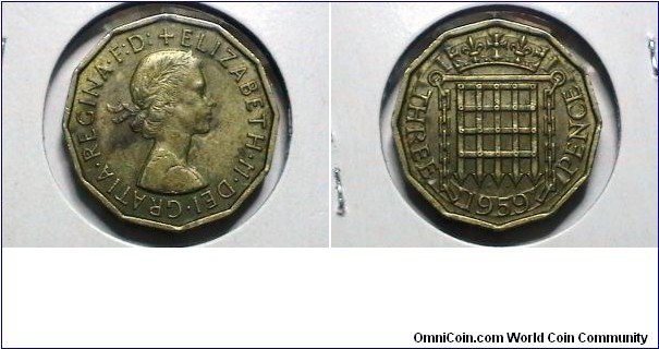 Great Britain 1959 3 Pence KM# 900 