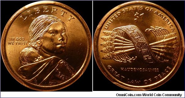 USA $1 Sacagawea  2010-D PCGS MS65 Pos.B