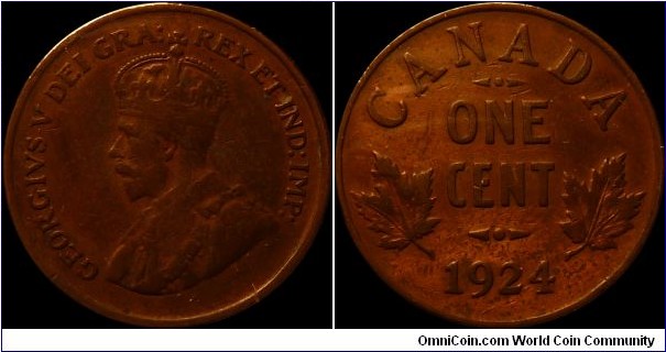 ~SOLD~ Canada 1 Cent 1924 ~ Key Date