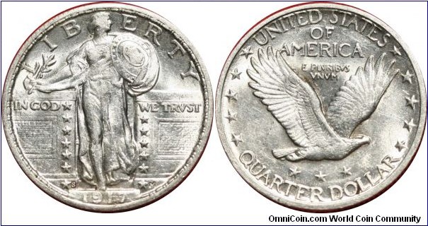 ¼ dollar, 1917-S