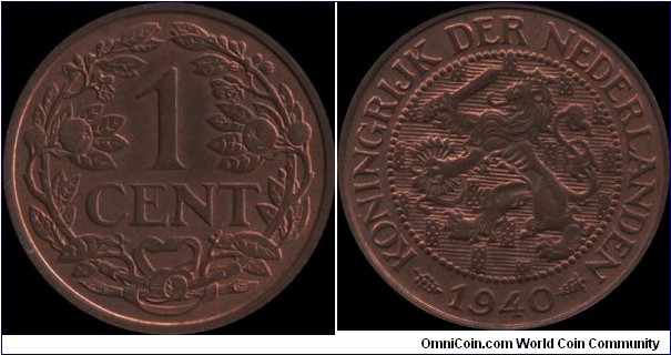 Netherlands 1 Cent 1940