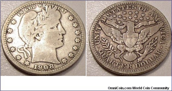 1908 Denver Mint Quarter