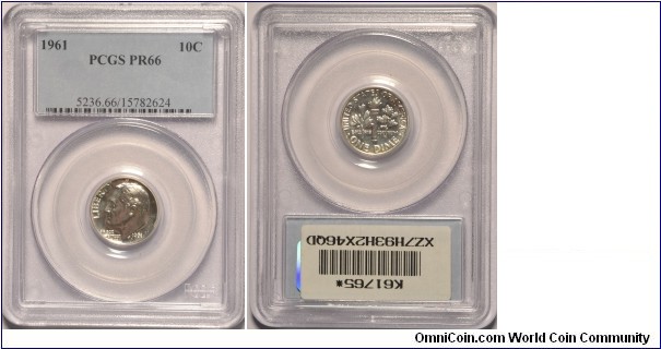 1961 Roosevelt Dime PR66 PCGS