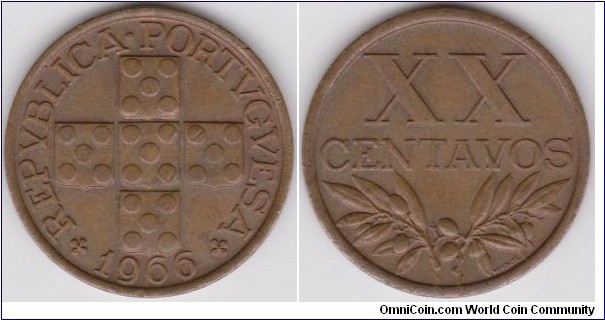 1966 Portugal 20 Centavos