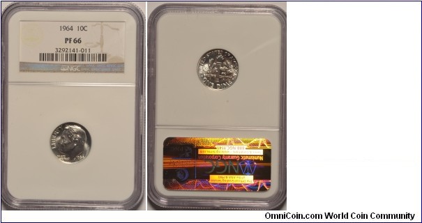 1964 Roosevelt Dime PF66 NGC