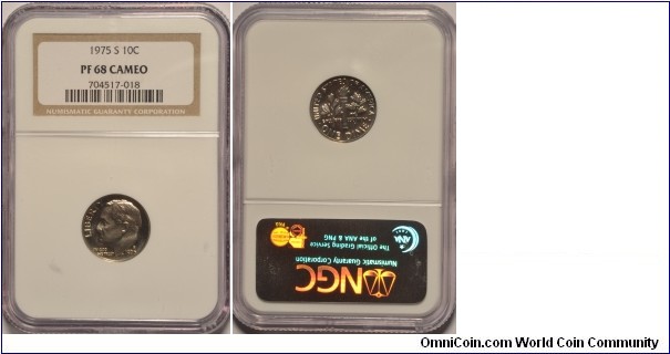 1975S Roosevelt Dime PF68Cameo NGC