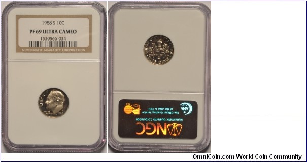 1988S Roosevelt Dime PF69UC NGC