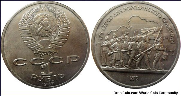 1 ruble;
Battle at Borodino anniversary