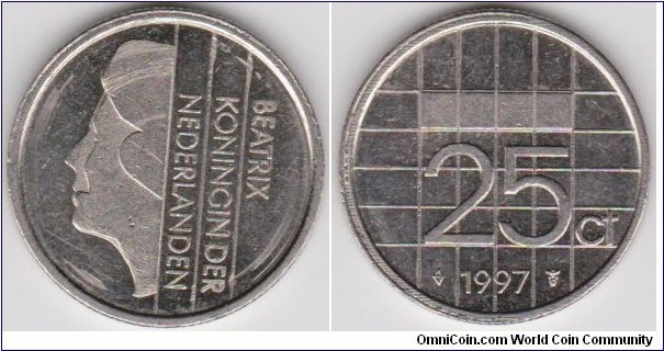 1997 Netherlands 25 Cent