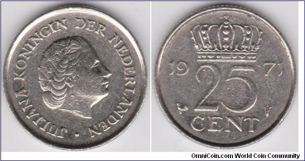 1971 Netherlands 25 Cent 