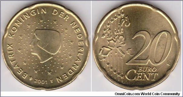2001 Netherlands 20 Cent Euro