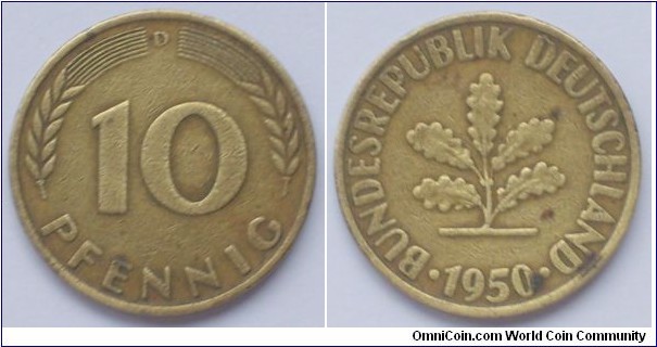 10 pfennig, D mark