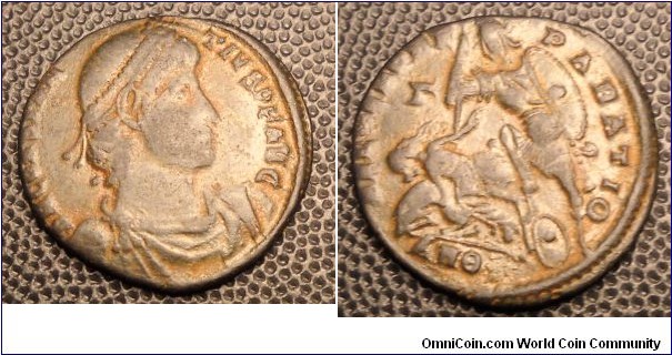Antioch
RIC VIII 132 	Constantius II AE Centenionalis. 350-355 AD. DN CONSTANTIVS PF AVG, diademed, draped and cuirassed bust right / FEL TEMP REPARATIO, soldier spearing fallen horseman, who turns toward him with upraised hand, R to left, ANB in ex. LRBC 2625. 3.7gms 22mm