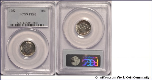 1952 Roosevelt Dime PR66 PCGS