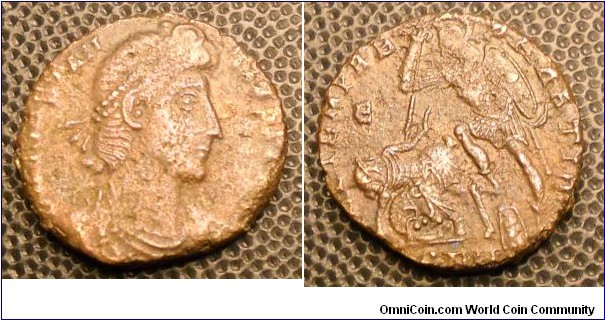 CONSTANTIUS II
A.D. 337-361 	Æ Centenionalis. Rev. FEL TEMP REPARATIO, Soldier spearing fallen horseman, Ε in left field. ANAI in exergue. Mint of Antioch. 4.1gm 19mm RIC(VIII) 144