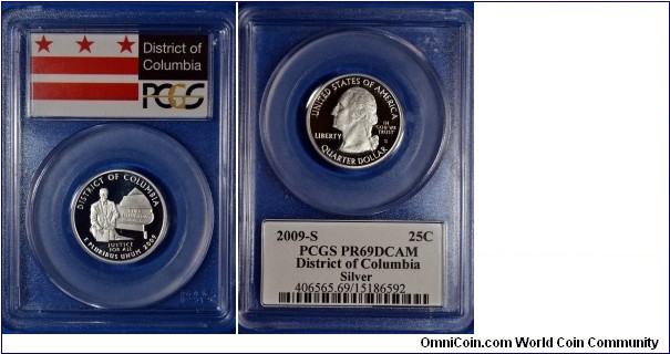 2009S Silver US Territories Quarter Washington DC w/Duke Ellington PCGS