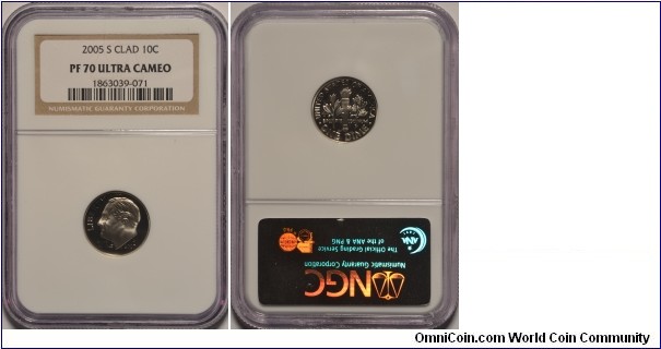 2005S Roosevelt Dime PF70UC NGC