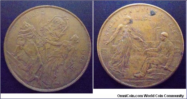 1905 Belgium Exposition Universelle in Liege Medal. Bronze 29MM.
