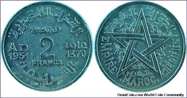 Morocco2Francs-y47-(AH1370)1951